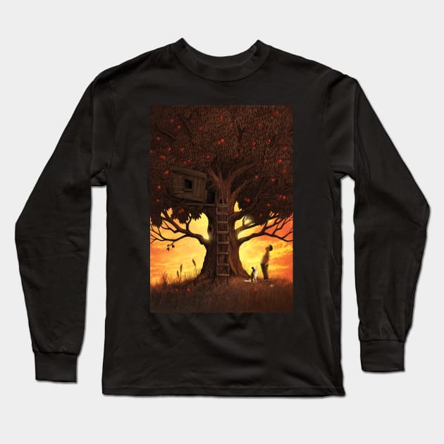 Under The Apple Tree Long Sleeve T-Shirt by Terry Fan